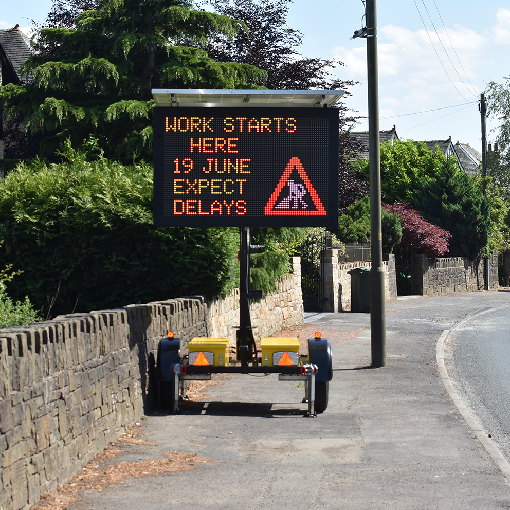 portable variable message sign – low speed (up to 50mph)